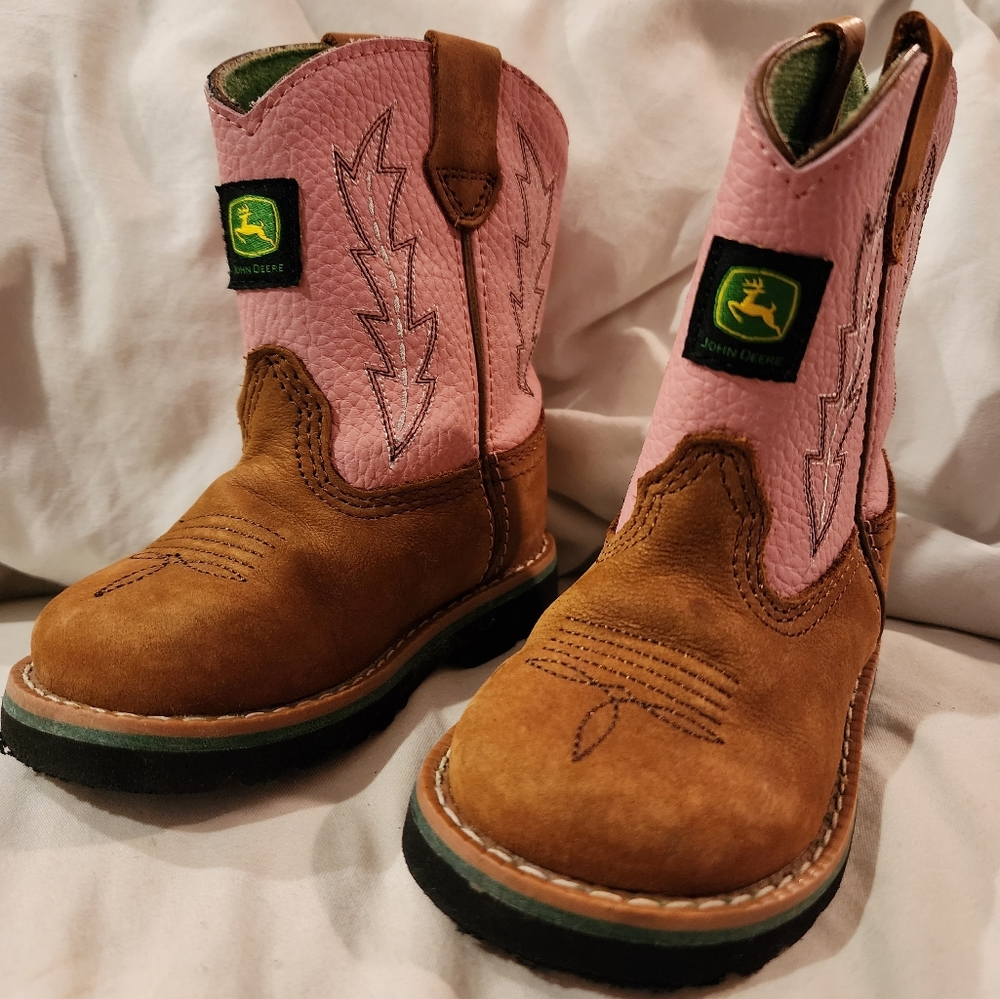 John deere girls pink cowboy boot 6 toddler